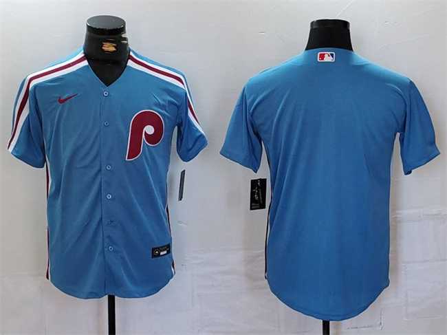 Men%27s Philadelphia Phillies Blank Blue Cool Base Stitched Jersey->san diego padres->MLB Jersey